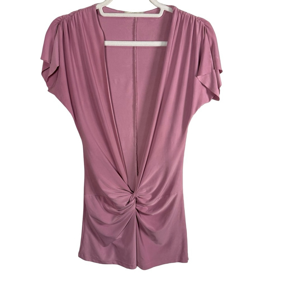 Sirens Y2K Pink Women's Tunic Top Size XS Stretch Draped Ruched Minimalist